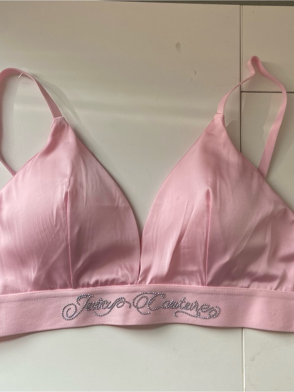 Baby Pink Satin Bralette (Extra Large) - Picture 2 of 7